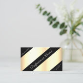 Luxe Gold Ombre Modern Black Lines Boutique Visitekaartje (Staand voorkant)