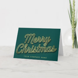 Luxe Gold Outline Script Merry Christmas Feestdagen Kaart