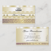 Luxe Gold Paarse Sparkle Glitter Voeg Logo toe Mod Visitekaartje (Voorkant / Achterkant)