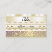 Luxe Gold Paarse Sparkle Glitter Voeg Logo toe Mod Visitekaartje (Voorkant)