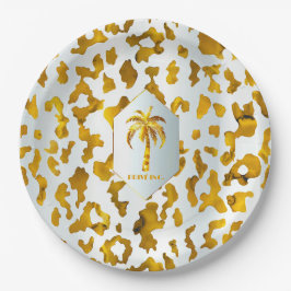 Luxe Gold Palm Safari Chic Party Papieren Bordje