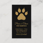 Luxe Gold Paw Print Pet-service Visitekaartje (Voorkant)