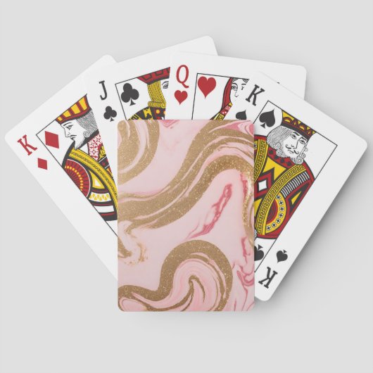 Luxe Gold Pink AI Art Pokerkaarten (Achterkant)