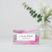 Luxe Gold Pink and Blue Paint visitekaartje (Staand voorkant)