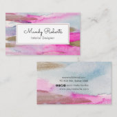 Luxe Gold Pink and Blue Paint visitekaartje (Voorkant / Achterkant)