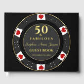 Luxe Gold Poker Chip Casino 50e verjaardag Gastenboek (Voorkant)