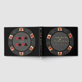 Luxe Gold Poker Chip Casino Wedding Gastenboek
