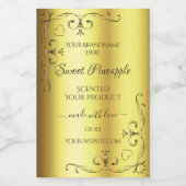 Luxe Gold Product Label -  hoekgrenzen Voedselcontainer Etiket (Enkel label)