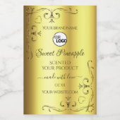 Luxe Gold Product Labels -  hoeken - Logo Voedselcontainer Etiket (Enkel label)