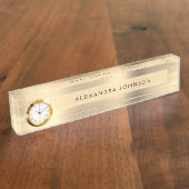 Luxe Gold Professioneel Bedrijf Modern Naambordje (Zijkant)