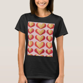 Luxe Gold Red Hearts T-shirt