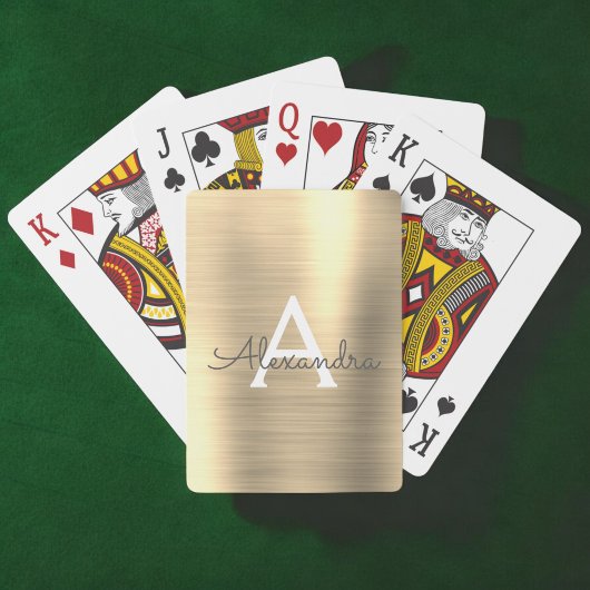 Luxe Gold Roestvrij Steel Monogram Pokerkaarten
