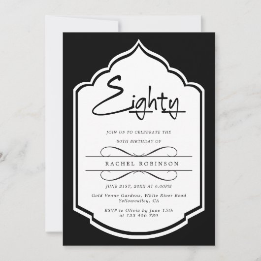 Luxe Gold Script 80ste verjaardagsfeestje Kaart (Voorkant)