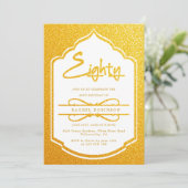 Luxe Gold Script 80ste verjaardagsfeestje Kaart (Staand voorkant)