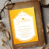 Luxe Gold Script Graduation Party Kaart