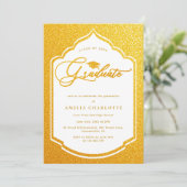 Luxe Gold Script Graduation Party Kaart (Staand voorkant)