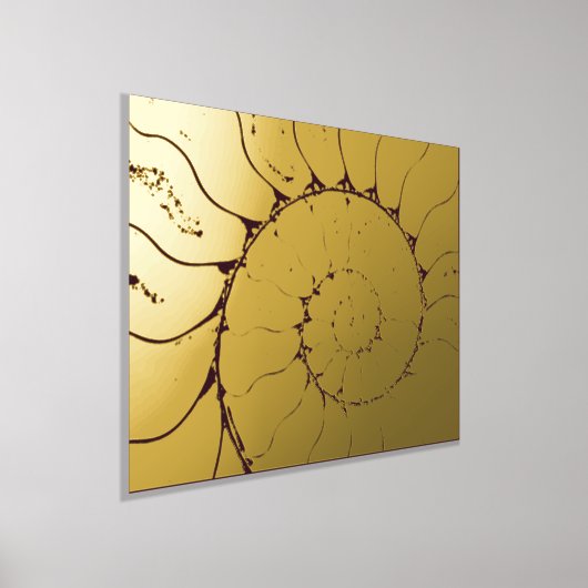 Luxe Gold Seashell abstracte Fine Art Real Folie Afdrukken (Laagn)