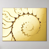 Luxe Gold Seashell abstracte Fine Art Real Folie Afdrukken (Voorkant)