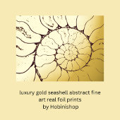 Luxe Gold Seashell abstracte Fine Art Real Folie Afdrukken
