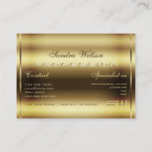 Luxe Gold Shimmer Effect en Faux 3D Initialen Visitekaartje (Achterkant)
