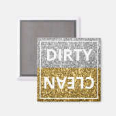 Luxe Gold Silver Glitter Shine Dishwaser Magnet (Voorkant / Achterkant)