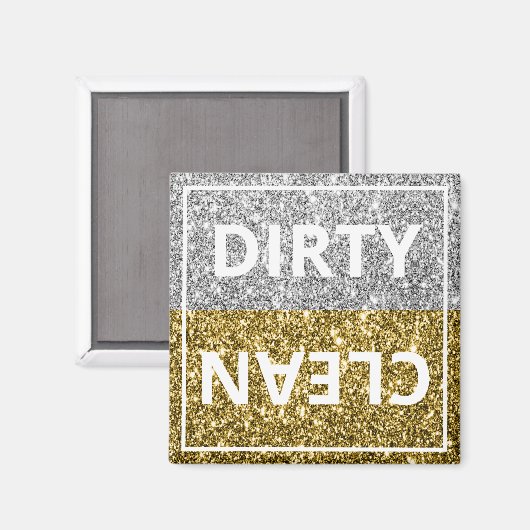 Luxe Gold Silver Glitter Shine Dishwaser Magnet (Voorkant / Achterkant)