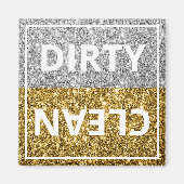 Luxe Gold Silver Glitter Shine Dishwaser Magnet (Voorkant)
