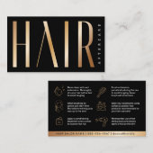 Luxe Gold Simple Hair Extensions na de Kaart van d Visitekaartje (Voorkant / Achterkant)
