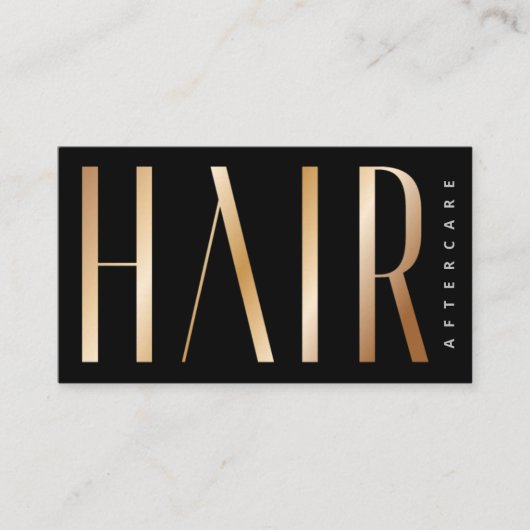 Luxe Gold Simple Hair Extensions na de Kaart van d Visitekaartje (Voorkant)