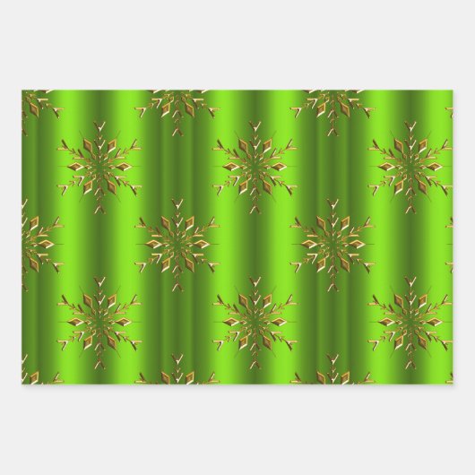 Luxe Gold Snowflakes kerst Inpakpapier Vel (Voorkant 3)