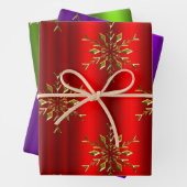 Luxe Gold Snowflakes kerst Inpakpapier Vel (In situ)