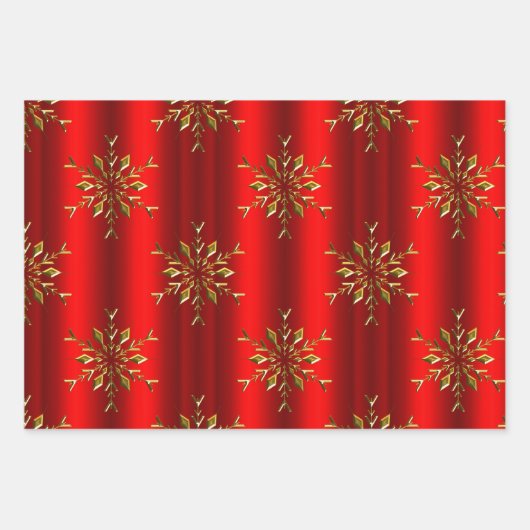 Luxe Gold Snowflakes kerst Inpakpapier Vel (Voorkant)