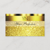 Luxe Gold Sparking Glitter Monogram Glamoureus Visitekaartje (Voorkant)