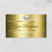 Luxe Gold Sparkly Glitter Stars Initialen Logo Visitekaartje (Voorkant)