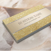 Luxe Gold Stripe Sparkle Glitter-achtergrond Visitekaartje