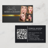 Luxe Gold Strokes Black Beauty Shop Visitekaartje (Voorkant / Achterkant)