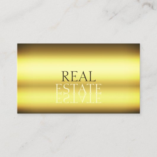 Luxe Gold Stylish Mirror Font Professional Visitekaartje (Voorkant)