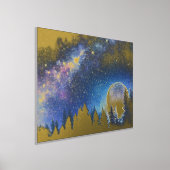 Luxe Gold Tree Moon Galaxy Real Folie Afdrukken (Laagn)