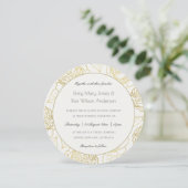 LUXE GOLD WHITE KRAFT ELEGANT ROOS FLORAL WEDING KAART (Staand voorkant)