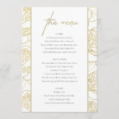 LUXE GOLD WHITE NAVY ELEGANT ROOS FLORAL MENU (Voorkant)