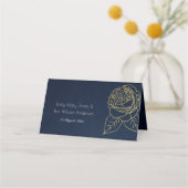 LUXE GOLD WHITE NAVY ELEGANT ROOS FLORAL WEDING PLAATSKAARTJE (Achterkant)
