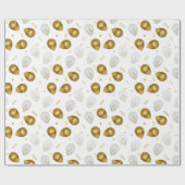 Luxe Golden Balloons & Confetti Celebration Wrap Cadeaupapier (Vlak)