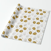 Luxe Golden Balloons & Confetti Celebration Wrap Cadeaupapier (Uitgerold)