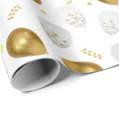 Luxe Golden Balloons & Confetti Celebration Wrap Cadeaupapier (Rol Hoek)