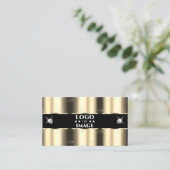 Luxe Golden Black Sparkle Jewels met Logo Visitekaartje (Staand voorkant)