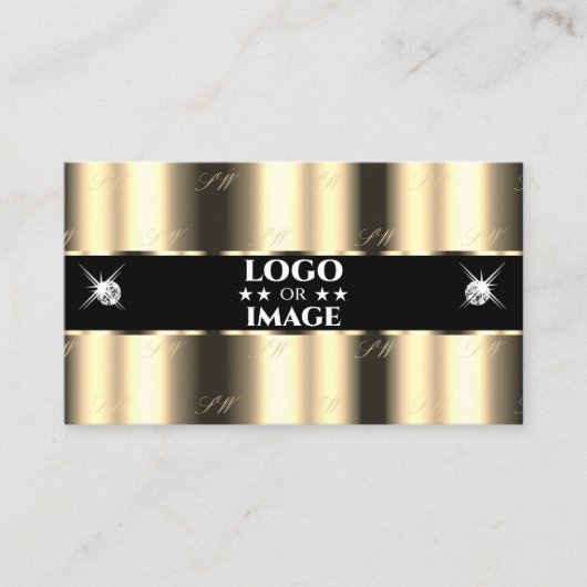 Luxe Golden Black Sparkle Jewels met Logo Visitekaartje (Voorkant)
