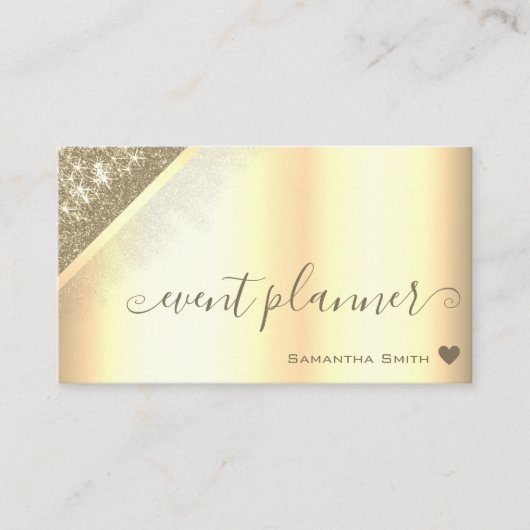 Luxe Golden Design Gold Rain Event Planner Visitekaartje (Voorkant)