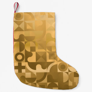 Luxe golden geometrisch naadloos patroon kleine kerstsok
