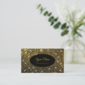 Luxe Golden Glitter Glam lichtgevende sterren Eleg Visitekaartje (Staand voorkant)