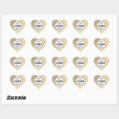 Luxe Golden Glitter Sparkle Stars met Logo Hart Sticker (Vel)